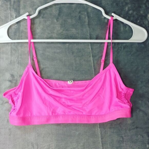 Aerie Womens M BikiniSwim Top Pink Adjustable Strappy Bralette Resortwear Baddie - Picture 1 of 5